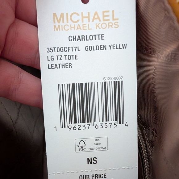 Michael Kors Charlotte Large Top Zip Shoulder Tote Bag Golden Yellow (NWT) - Picture 9 of 13
